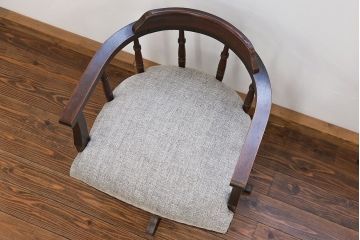 アンティーク家具　アンティーク 古いナラ材の上質な回転椅子(回転椅子、ドクターチェア)