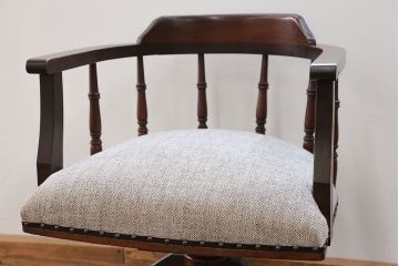 アンティーク家具　アンティーク 古いナラ材の上質な回転椅子(回転椅子、ドクターチェア)