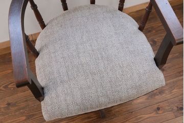 アンティーク家具　アンティーク 古いナラ材の上質な回転椅子(回転椅子、ドクターチェア)