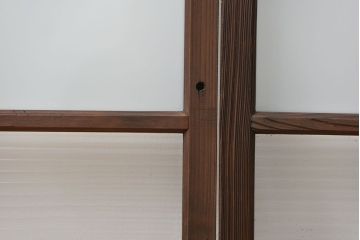 アンティーク 古い木の変り型ガラス窓　2枚セット　(ガラス戸、引き戸)