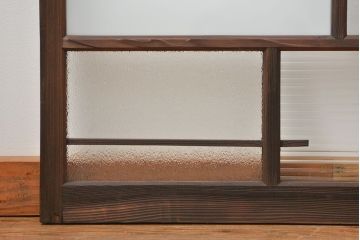 アンティーク 古い木の変り型ガラス窓　2枚セット　(ガラス戸、引き戸)