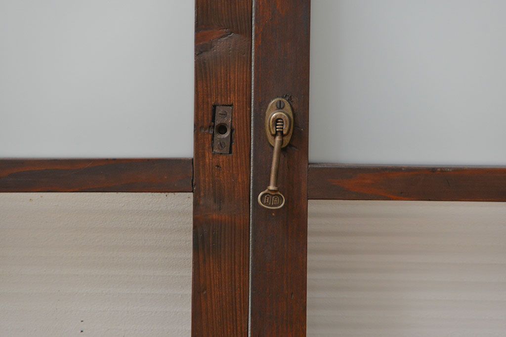 アンティーク 古い木の変り型ガラス窓　2枚セット　(ガラス戸、引き戸)