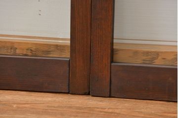 アンティーク 古い木の変り型ガラス窓　2枚セット　(ガラス戸、引き戸)