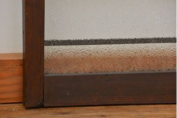 アンティーク 古い木の変り型ガラス窓　2枚セット　(ガラス戸、引き戸)