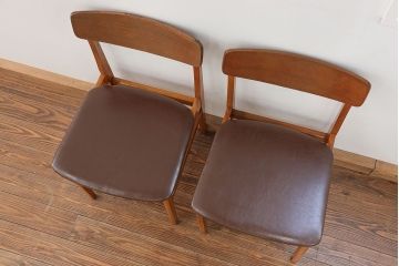 北欧家具 シンプルなデザイン　北欧ビンテージチェア2脚セット(1)(ミッドセンチュリー、椅子、イス)