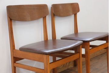北欧家具 シンプルなデザイン　北欧ビンテージチェア2脚セット(1)(ミッドセンチュリー、椅子、イス)