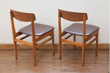 北欧家具 シンプルなデザイン　北欧ビンテージチェア2脚セット(1)(ミッドセンチュリー、椅子、イス)