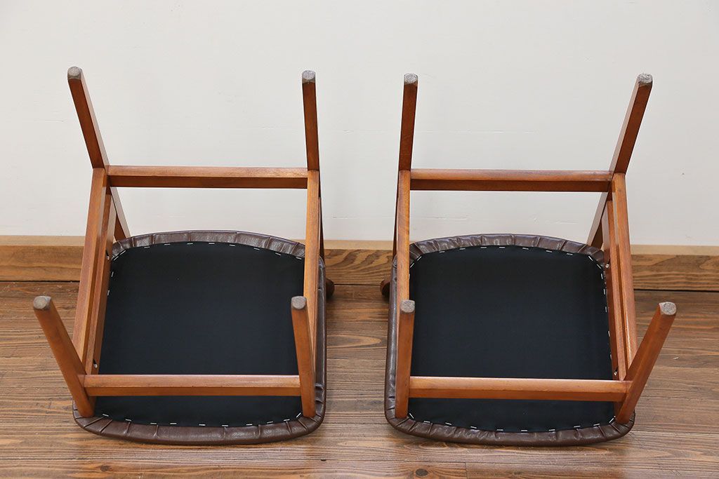 北欧家具 シンプルなデザイン　北欧ビンテージチェア2脚セット(1)(ミッドセンチュリー、椅子、イス)