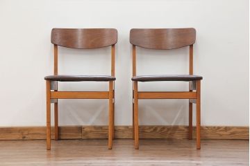 北欧家具 シンプルなデザイン　北欧ビンテージチェア2脚セット(2)(ミッドセンチュリー、椅子、イス)