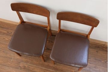 北欧家具 シンプルなデザイン　北欧ビンテージチェア2脚セット(2)(ミッドセンチュリー、椅子、イス)