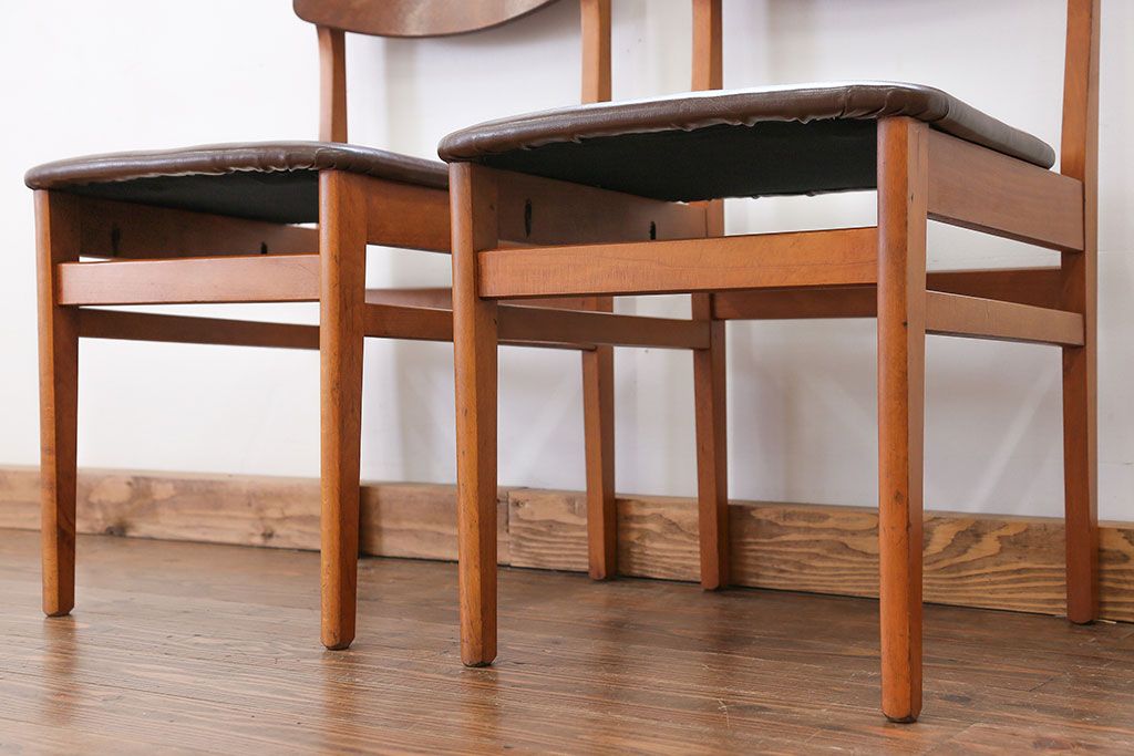 北欧家具 シンプルなデザイン　北欧ビンテージチェア2脚セット(2)(ミッドセンチュリー、椅子、イス)