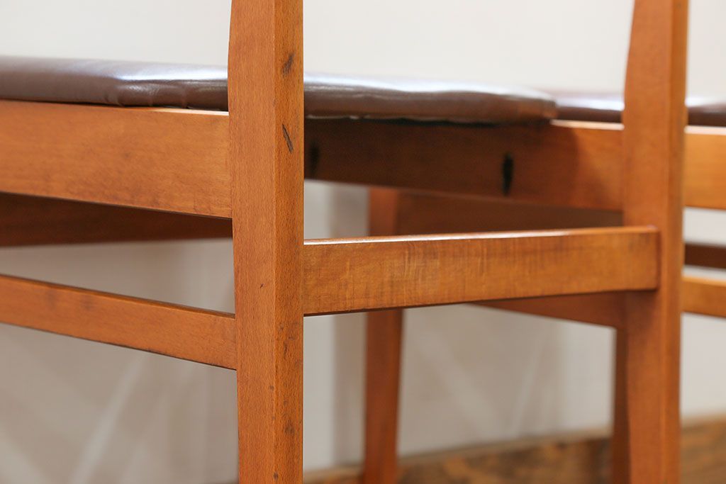 北欧家具 シンプルなデザイン　北欧ビンテージチェア2脚セット(2)(ミッドセンチュリー、椅子、イス)