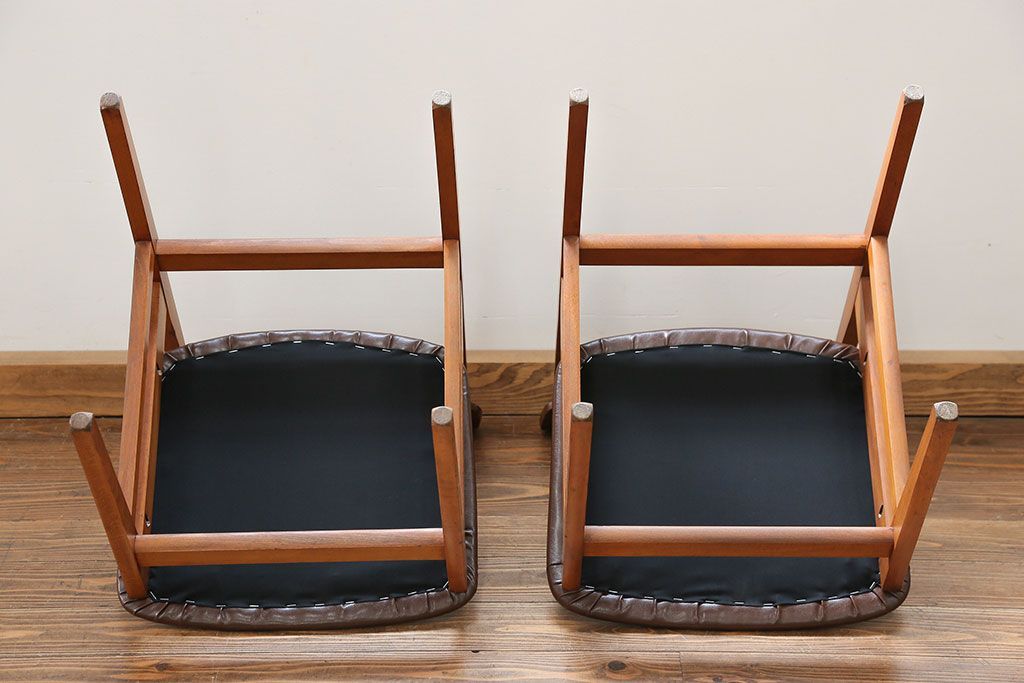 北欧家具 シンプルなデザイン　北欧ビンテージチェア2脚セット(2)(ミッドセンチュリー、椅子、イス)