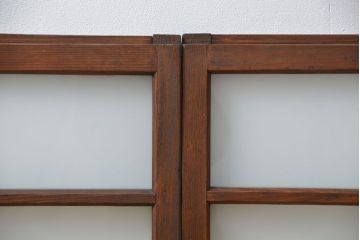 昭和レトロ　シンプルなすりガラス窓3枚セット(ガラス戸・引き戸)