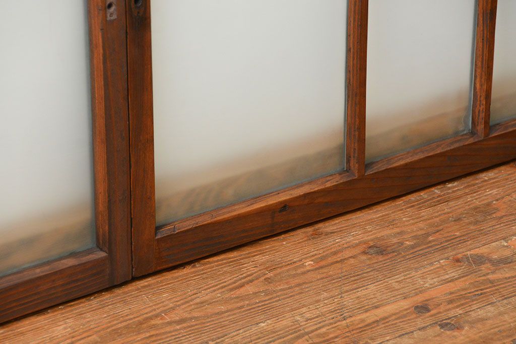 【昭和レトロ】木製窓　レトロ　木扉　スリガラス　小窓　アンティーク 昭和レトロ】木製窓 レトロ 木扉 スリガラス 小窓 アンティーク