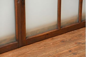 昭和レトロ　シンプルなすりガラス窓3枚セット(ガラス戸・引き戸)