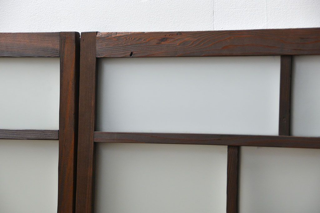 昭和レトロ　シンプルなすりガラス窓3枚セット(ガラス戸・引き戸)