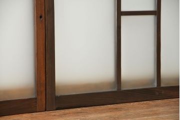 昭和レトロ　シンプルなすりガラス窓3枚セット(ガラス戸・引き戸)