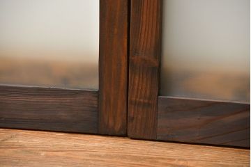 昭和レトロ　シンプルなすりガラス窓3枚セット(ガラス戸・引き戸)