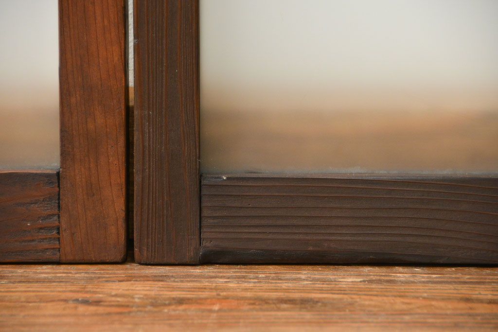 昭和レトロ　シンプルなすりガラス窓3枚セット(ガラス戸・引き戸)