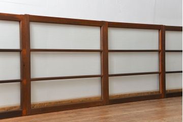 昭和レトロ シンプルなモールガラス引き戸4枚(窓ガラス・建具・ガラス戸)