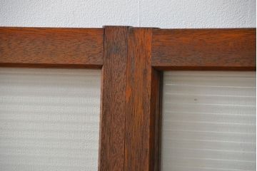 昭和レトロ シンプルなモールガラス引き戸4枚(窓ガラス・建具・ガラス戸)