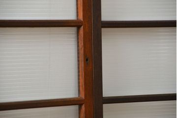 昭和レトロ シンプルなモールガラス引き戸4枚(窓ガラス・建具・ガラス戸)