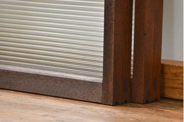 昭和レトロ シンプルなモールガラス引き戸4枚(窓ガラス・建具・ガラス戸)