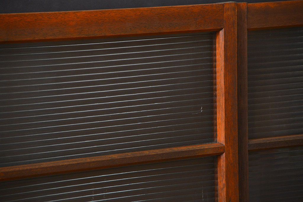 昭和レトロ シンプルなモールガラス引き戸4枚(窓ガラス・建具・ガラス戸)