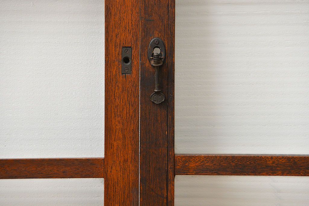 昭和レトロ シンプルなモールガラス引き戸4枚(窓ガラス・建具・ガラス戸)