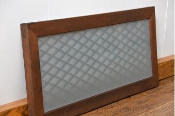 古民具・骨董 すりガラス入りの組子欄間1枚(明り取り)