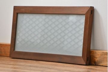 古民具・骨董 すりガラス入りの組子欄間1枚(明り取り)