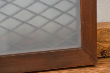 古民具・骨董 すりガラス入りの組子欄間1枚(明り取り)