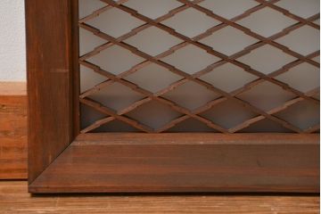 古民具・骨董 すりガラス入りの組子欄間1枚(明り取り)