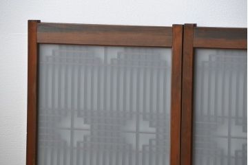 アンティーク 細かな細工の書院戸2枚セット(引き戸、ガラス戸)