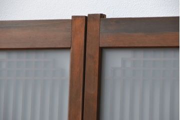 アンティーク 細かな細工の書院戸2枚セット(引き戸、ガラス戸)