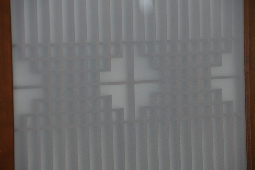 アンティーク 細かな細工の書院戸2枚セット(引き戸、ガラス戸)