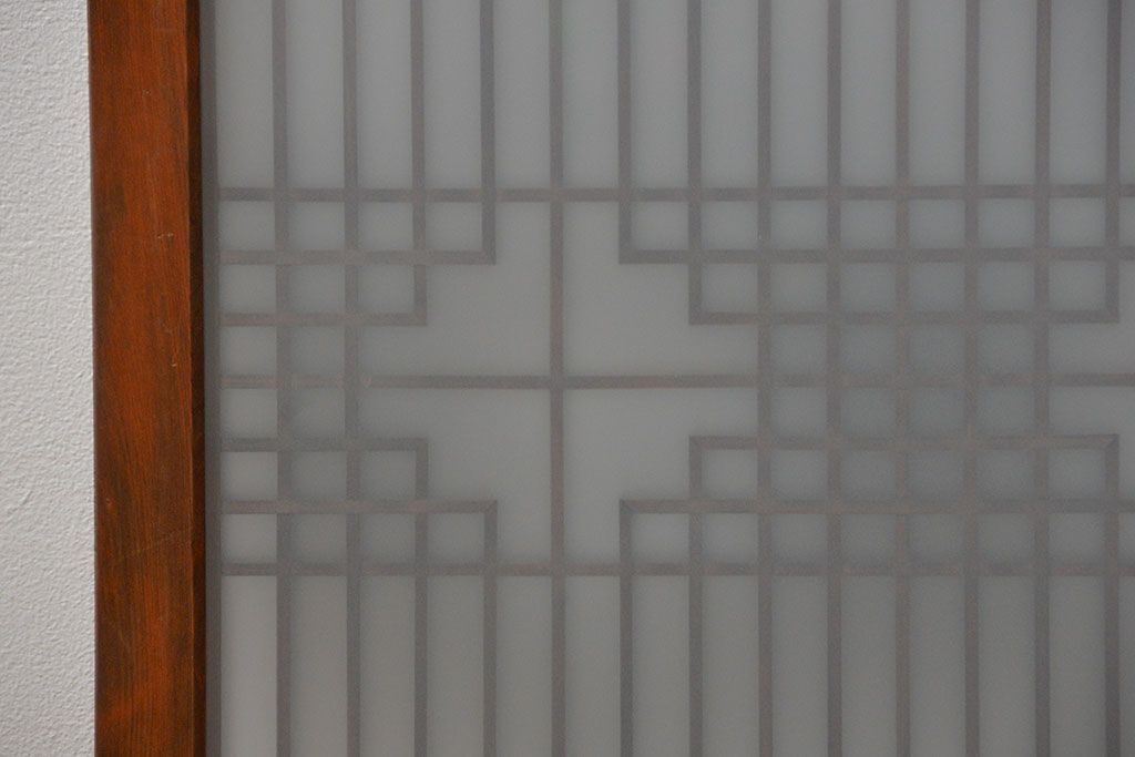 アンティーク 細かな細工の書院戸2枚セット(引き戸、ガラス戸)