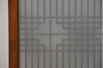 アンティーク 細かな細工の書院戸2枚セット(引き戸、ガラス戸)