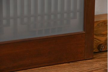 アンティーク 細かな細工の書院戸2枚セット(引き戸、ガラス戸)