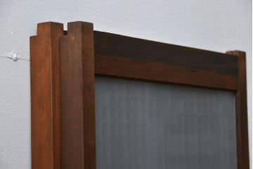 アンティーク 細かな細工の書院戸2枚セット(引き戸、ガラス戸)