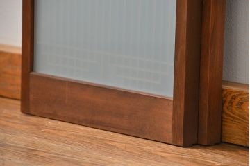 アンティーク 細かな細工の書院戸2枚セット(引き戸、ガラス戸)