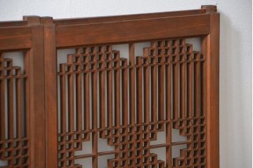 アンティーク 細かな細工の書院戸2枚セット(引き戸、ガラス戸)