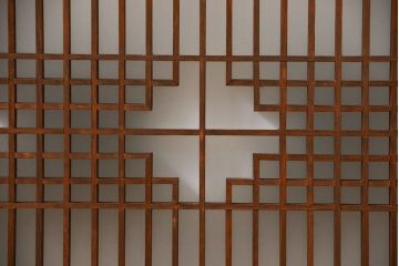 アンティーク 細かな細工の書院戸2枚セット(引き戸、ガラス戸)