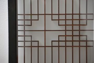 古民具・骨董 組子入りの書院ガラス戸1枚(引き戸)