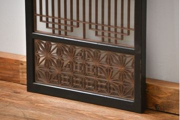 古民具・骨董 組子入りの書院ガラス戸1枚(引き戸)