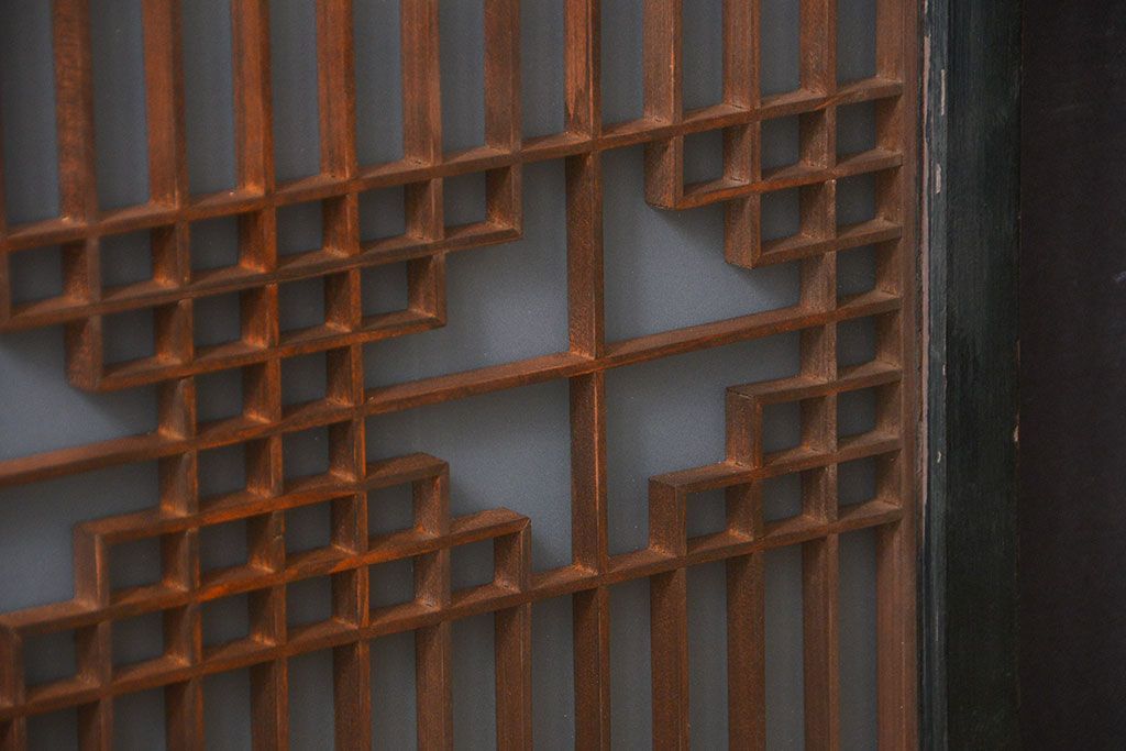 古民具・骨董 組子入りの書院ガラス戸1枚(引き戸)