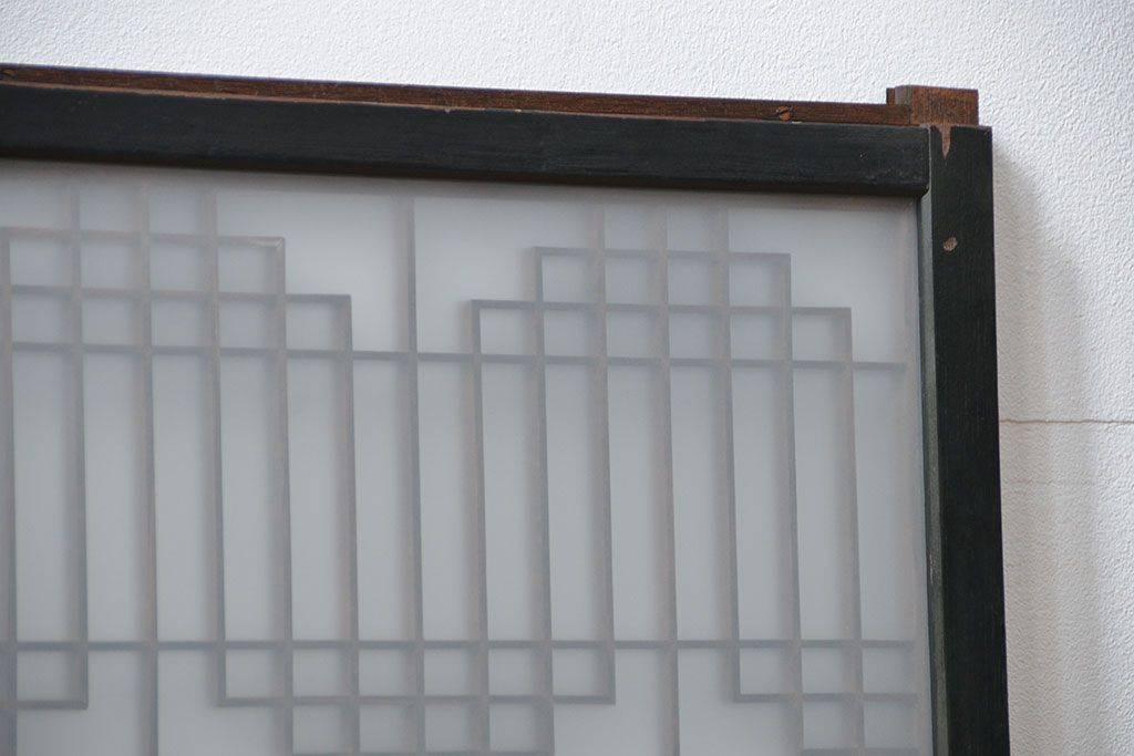 古民具・骨董 組子入りの書院ガラス戸1枚(引き戸)