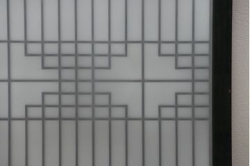 古民具・骨董 組子入りの書院ガラス戸1枚(引き戸)