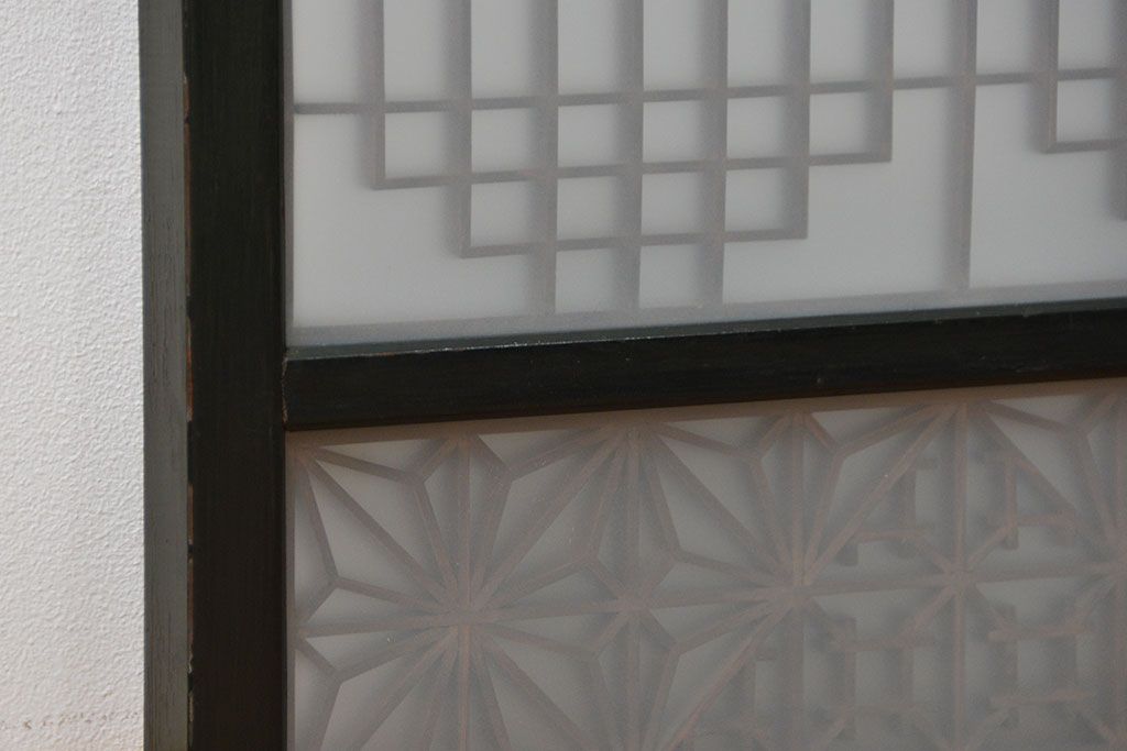 古民具・骨董 組子入りの書院ガラス戸1枚(引き戸)